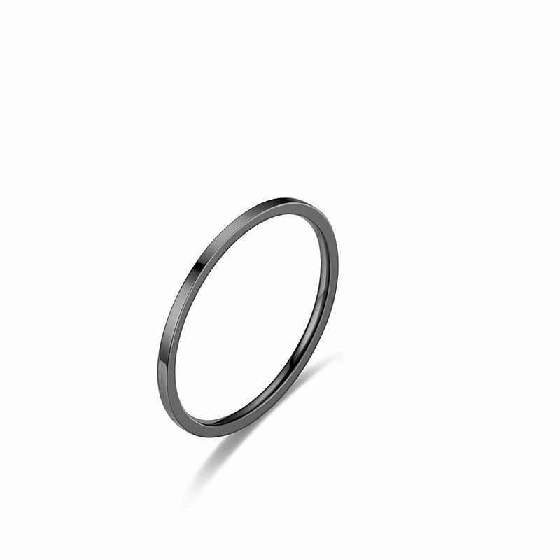 Minimalist Solid Color Titanium Steel 18K Gold Plated Polishing Plating Rings