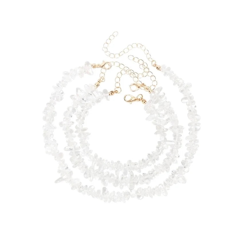 Minimalist Solid Color Natural Stone Bracelets Anklet Necklace