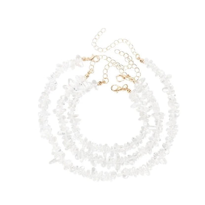 Minimalist Solid Color Natural Stone Bracelets Anklet Necklace