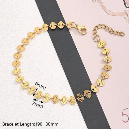 Casual Modern Style Minimalist Round Oval Simple 304 Stainless Steel 18K Gold Plated Handmade Polishing Plating Jewelry Set