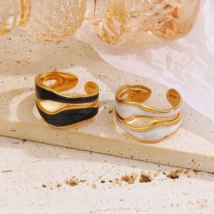 Minimalist Geometric 304 Stainless Steel Plating Open Rings