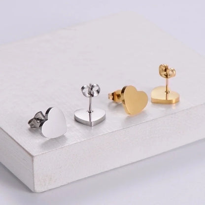 3 Pieces 304 Stainless Steel 18K Gold Plated Fashion Plating Heart Shell Earrings Necklace