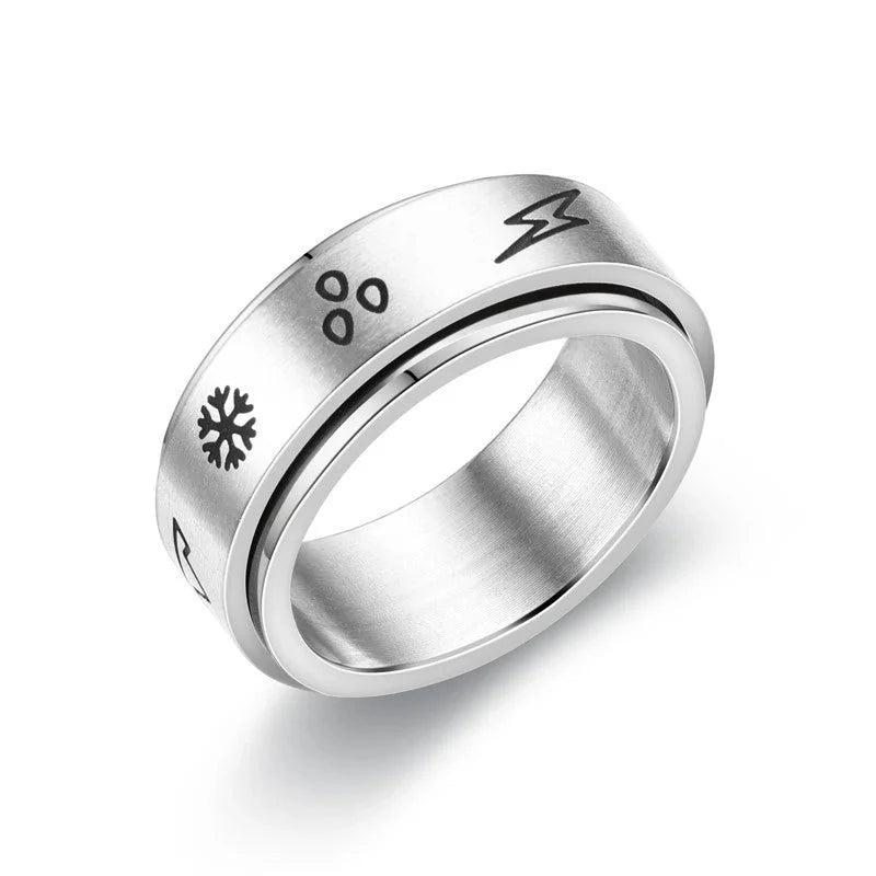 New Fashion Anti-anxiety Rotating Titanium Steel Decompression Couple Ring