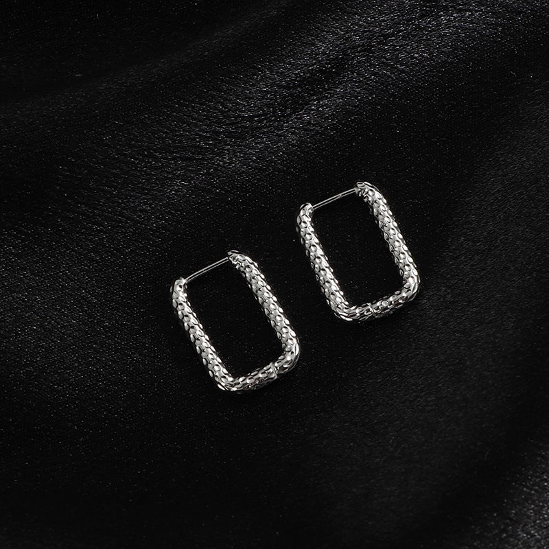 1 Pair Minimalist Geometric Titanium Steel Earrings