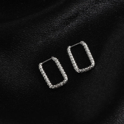 1 Pair Minimalist Geometric Titanium Steel Earrings