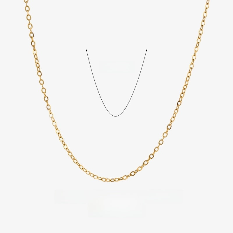 Minimalist Chain 304 Stainless Steel 18K Gold Plated Plating Necklace