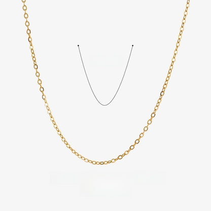 Minimalist Chain 304 Stainless Steel 18K Gold Plated Plating Necklace