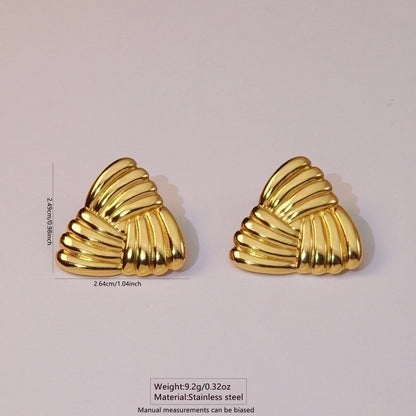1 Pair French Style Sweet Horns Flower Asymmetrical 304 Stainless Steel Imitation Gold Ear Studs