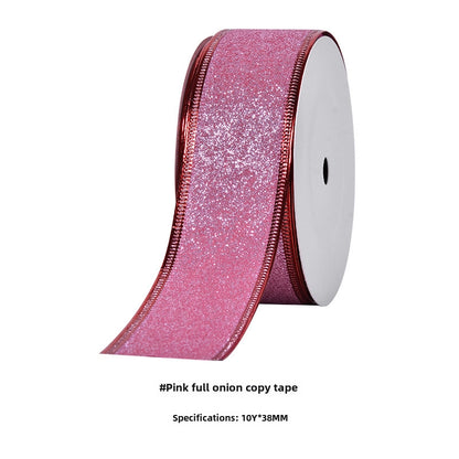 YAMA Boutique Christmas Snow Velvet Copy Edge Ribbon Christmas Decoration Ribbon Christmas Tree Gift Packaging Iron Wire Ribbon