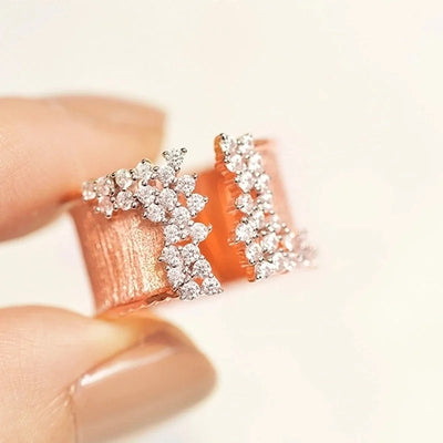 Fashion Irregular Copper Inlay Zircon Open Ring 1 Piece