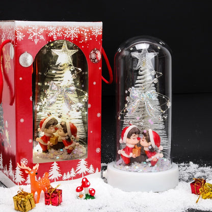 Christmas Minimalist Classic Style Christmas Tree Santa Claus Glass Daily Festival Ornaments Decorations Table Decoration