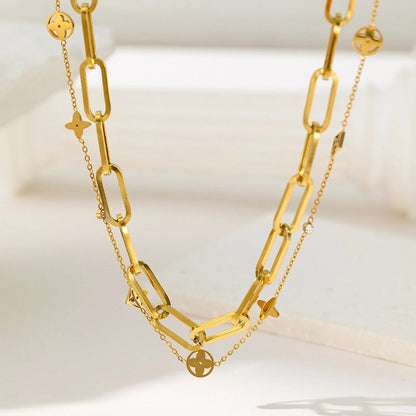 Modern Style Classic Style Devil's Eye Oval Heart Shape Titanium Steel Plating Stainless Steel Necklaces