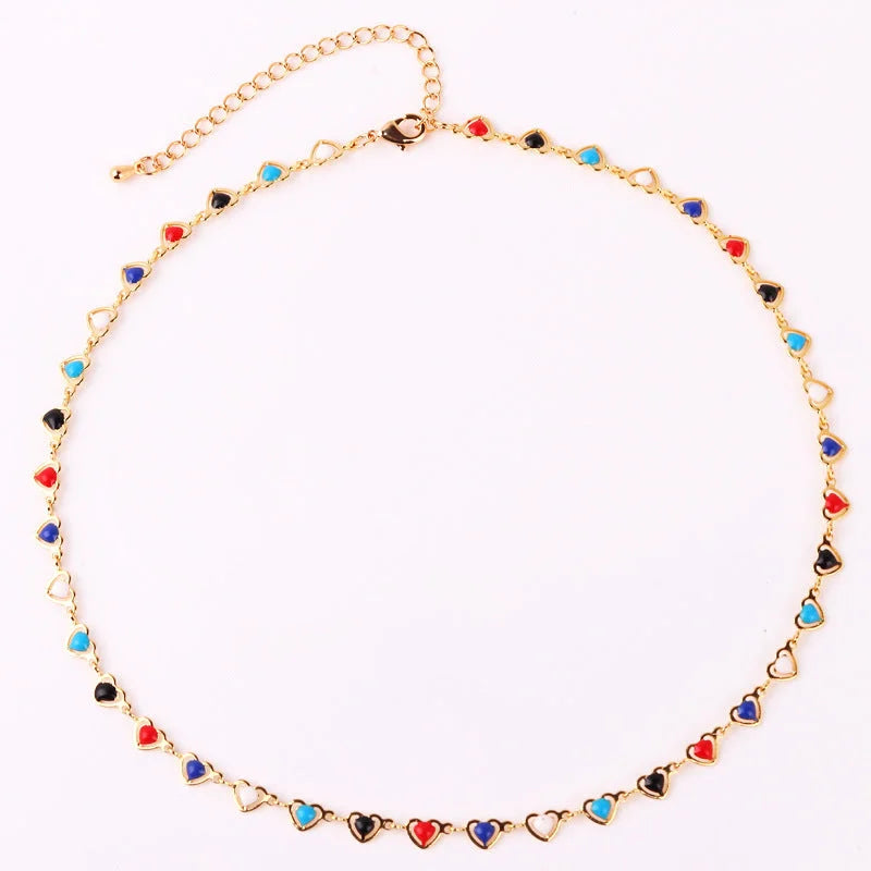 Women Heart Heart Copper Electroplating Necklaces