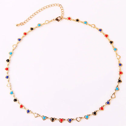 Women Heart Heart Copper Electroplating Necklaces