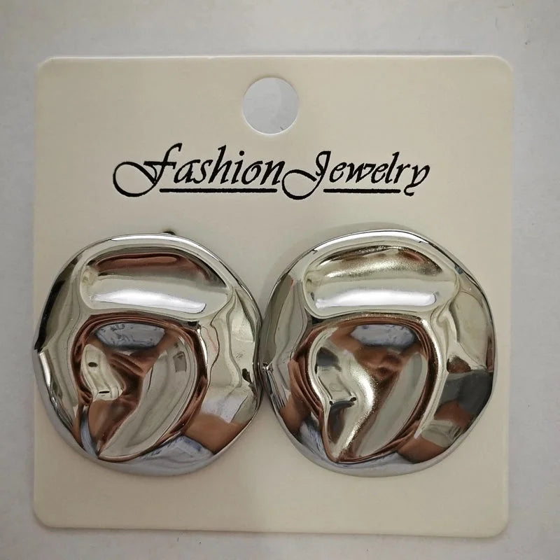1 Pair Retro Solid Color Irregular Plating 304 Stainless Steel Stainless Steel Earrings