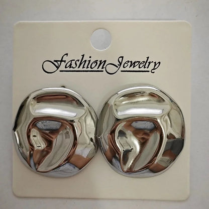 1 Pair Retro Solid Color Irregular Plating 304 Stainless Steel Stainless Steel Earrings