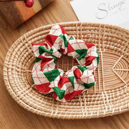 Christmas Retro Women's Polka Dots Handmade Hair Tie