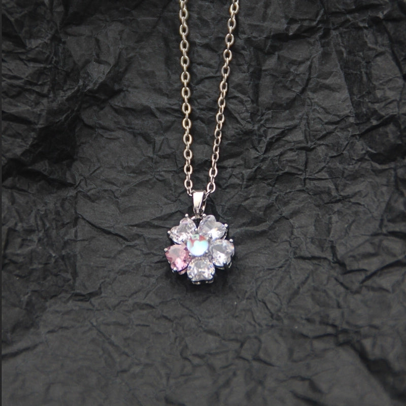 10 Pieces Casual Elegant Basic Moon Heart Shape Bow Knot Titanium Steel Copper Zircon Plating Inlay Pendant Necklace