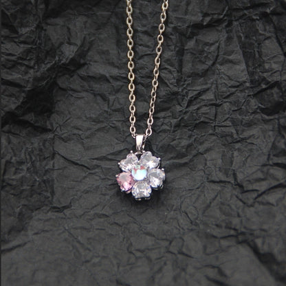 10 Pieces Casual Elegant Basic Moon Heart Shape Bow Knot Titanium Steel Copper Zircon Plating Inlay Pendant Necklace