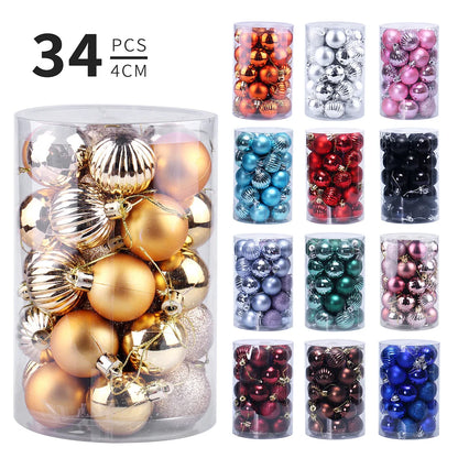 34 Christmas Ball Set 4cm Christmas Decoration Christmas Tree Decoration Balls Irregular Balls