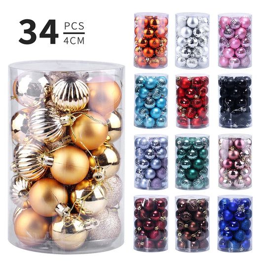 34 Christmas Ball Set 4cm Christmas Decoration Christmas Tree Decoration Balls Irregular Balls
