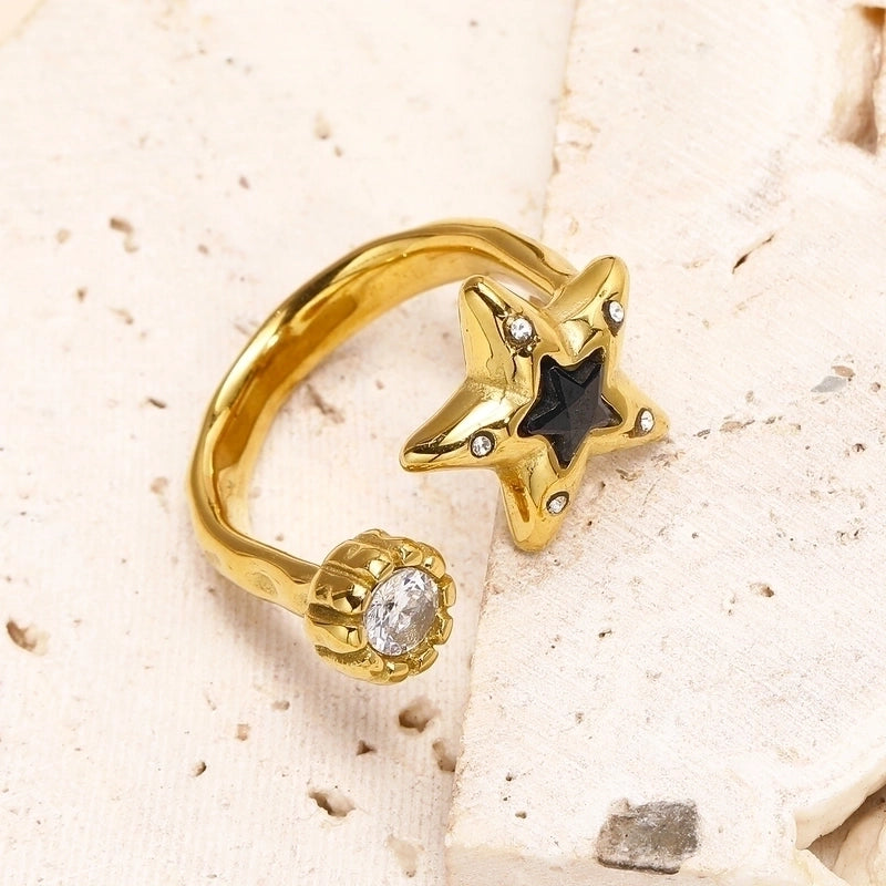 Titanium Steel Minimalist Star Open Rings