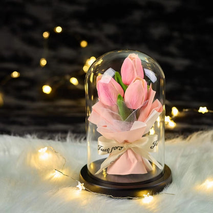 Christmas Valentine'S Day Pastoral Flower Glass Artificial Flowers