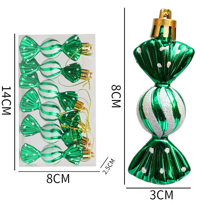 Christmas Mini Round Candy Ornaments Christmas Tree Ornaments Electroplating Plastic Painted Ball Candy Hanging Props