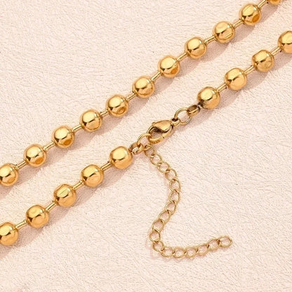 Modern Style Minimalist Round Oval Solid Color 304 Stainless Steel 18K Gold Plated Polishing Plating Necklace