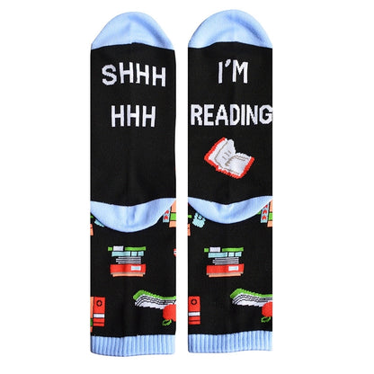 I'm Reading Christmas Socks Cotton Socks Socks Mid-tube Socks