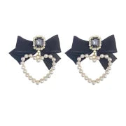 Fashion Heart Shape Copper Pearl Inlay Artificial Gemstones Drop Earrings 1 Pair