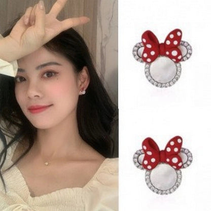 1 Pair IG Style Minimalist Heart Shape Flower Bow Knot Inlay Alloy Artificial Pearls Rhinestones Drop Earrings Earrings Ear Studs