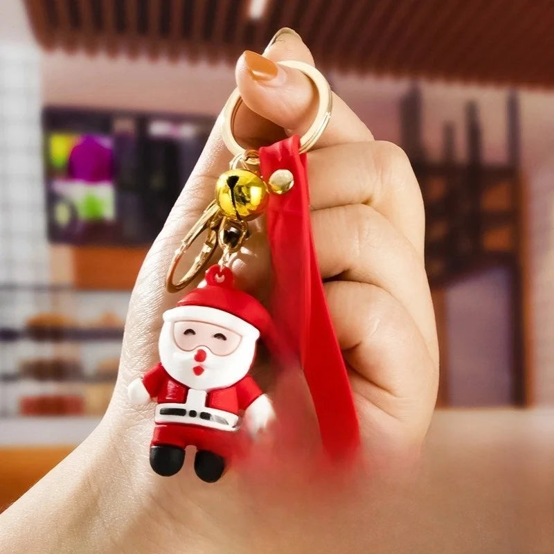 Fashion Christmas Tree Letter Soft Glue Patchwork Christmas Women'S Keychain