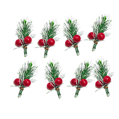 5 Pieces Pine Needle Mini Christmas Tree Accessories Gift Box Decoration Real Flowers Christmas Decoration Snow Powder Snowflake Pine Needle