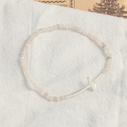 Minimalist Cross Beaded Copper Bracelets