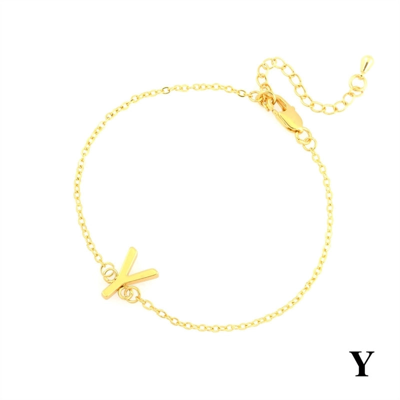 Minimalist Letter Copper Plating 18k Gold Plated Bracelets