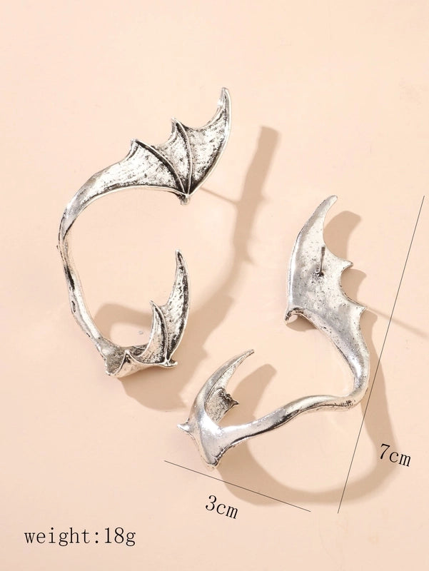 1 Pair Halloween Hip-Hop Wings Bat Alloy Ear Clips