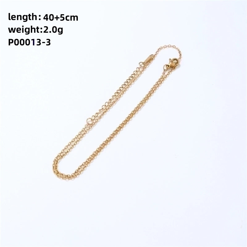 IG Style Minimalist Universe Starry Sky 304 Stainless Steel Copper Plating Inlay Gold Plated Zircon Charms Necklace