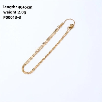 IG Style Minimalist Universe Starry Sky 304 Stainless Steel Copper Plating Inlay Gold Plated Zircon Charms Necklace