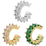 Fashion Geometric Plating Copper Artificial Gemstones Earrings