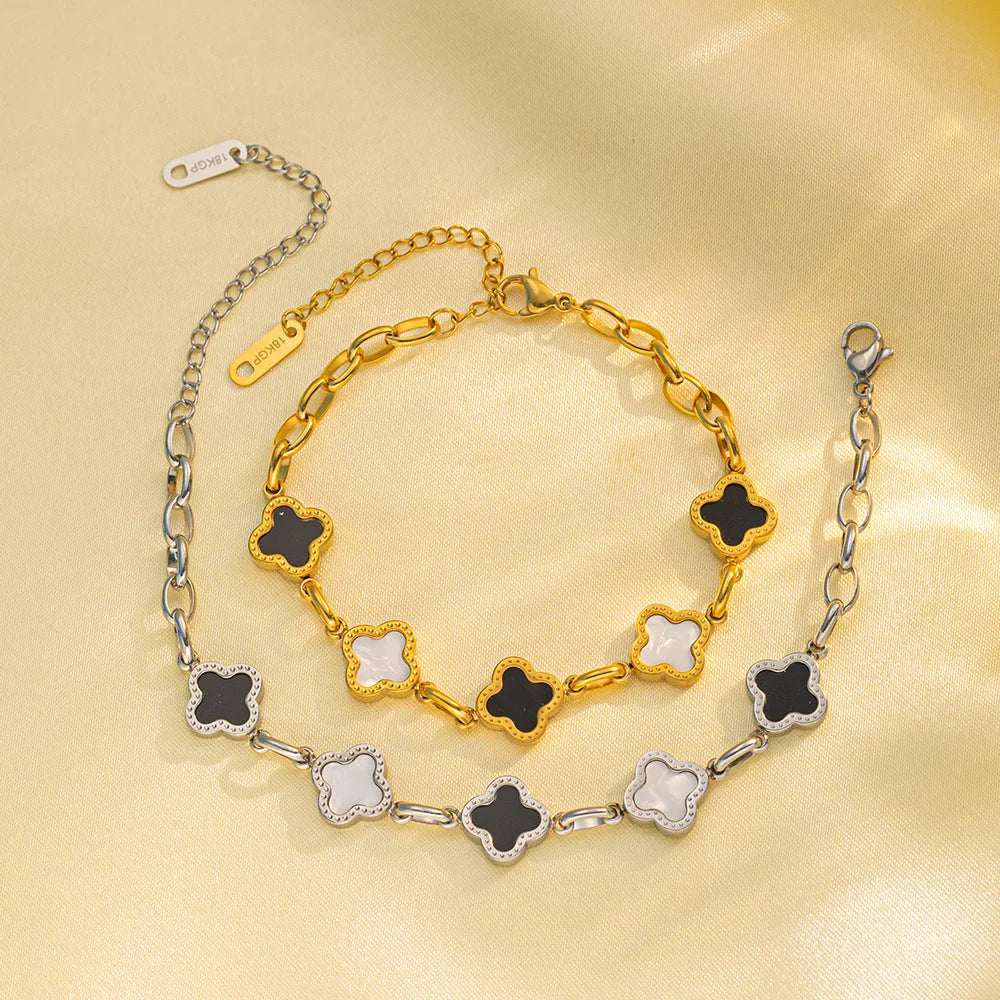 Women Moderate Luxury Geometric Titanium Steel Electroplating Bracelets