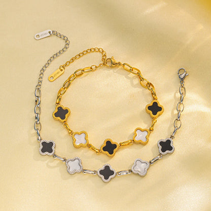 Women Moderate Luxury Geometric Titanium Steel Electroplating Bracelets