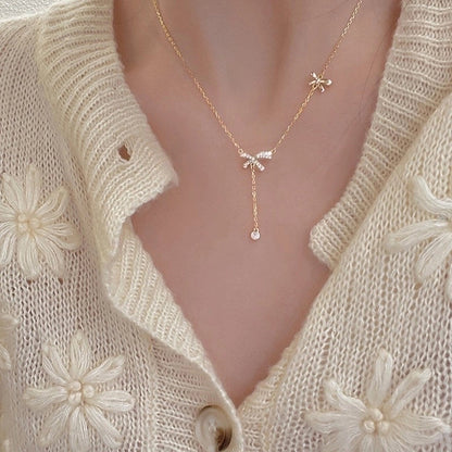 Minimalist Solid Color Copper Inlay Rhinestones Silver Plated Bracelets Necklace