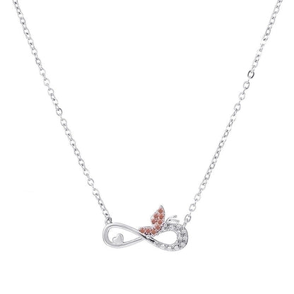 Casual Minimalist Cross Infinity Heart Shape Titanium Steel Copper Plating Hollow Out Inlay Crystal Rhinestones Zircon 18k Gold Plated Gold Plated Silver Plated Pendant Necklace