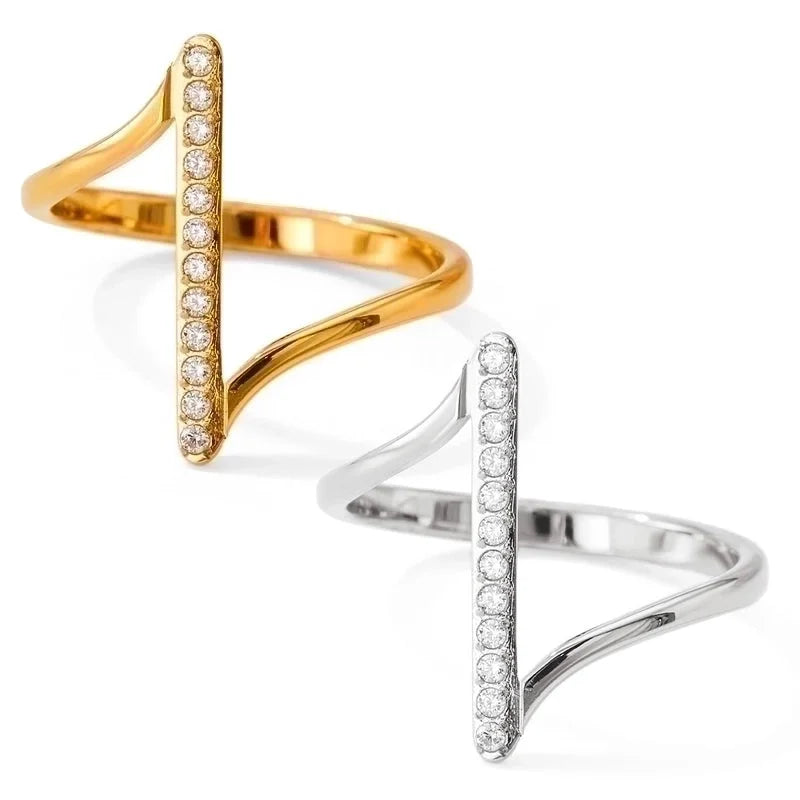3 Pieces Retro Solid Color 304 Stainless Steel 16K Gold Plated White Gold Plated Gold Plated None Inlaid Zircon Wave Ring