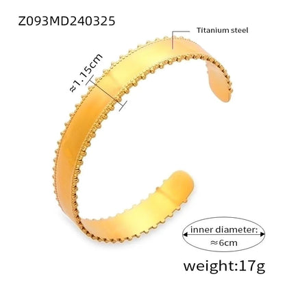 Casual Minimalist Streetwear Round Spray Ball Titanium Steel 18K Gold Plated Artificial Pearls Rhinestones Bangle In Bulk