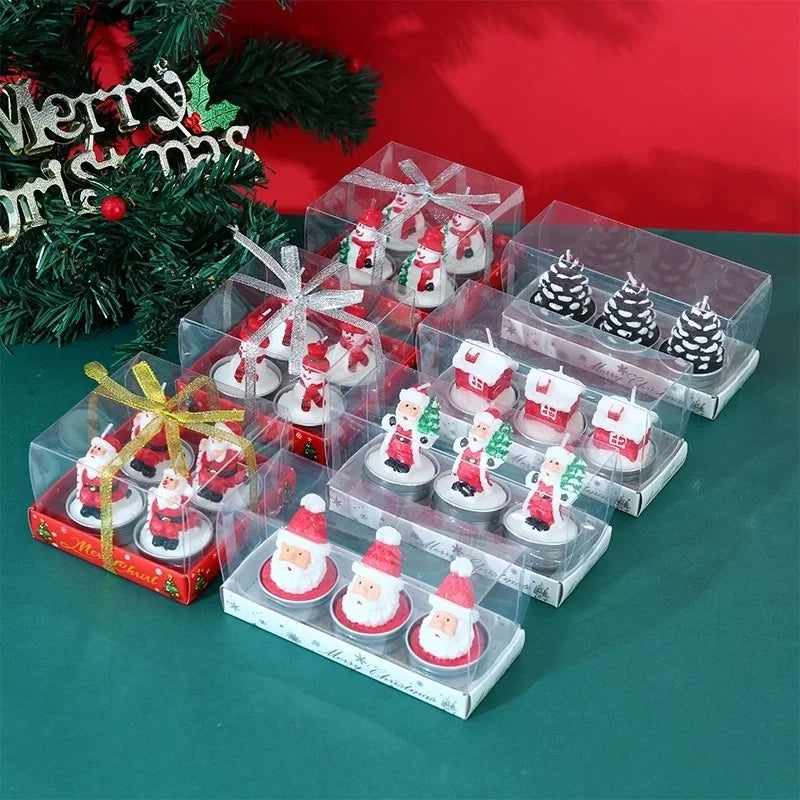 Christmas Christmas Tree Santa Claus Paraffin Christmas Candle 1 Set