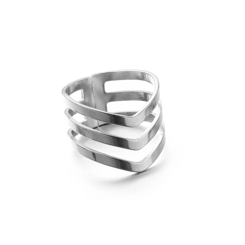 Minimalist Geometric Stainless Steel Open Rings