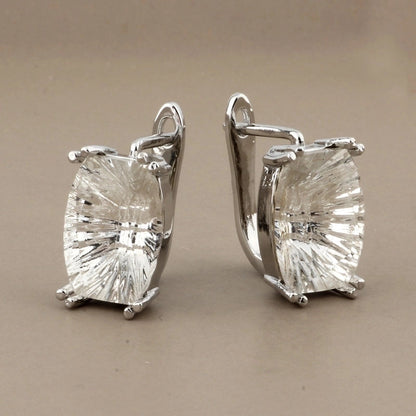 1 Pair Minimalist Classic Style Solid Color Inlay Copper Artificial Gemstones Earrings