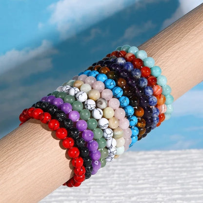Retro Round Natural Stone Bracelets In Bulk